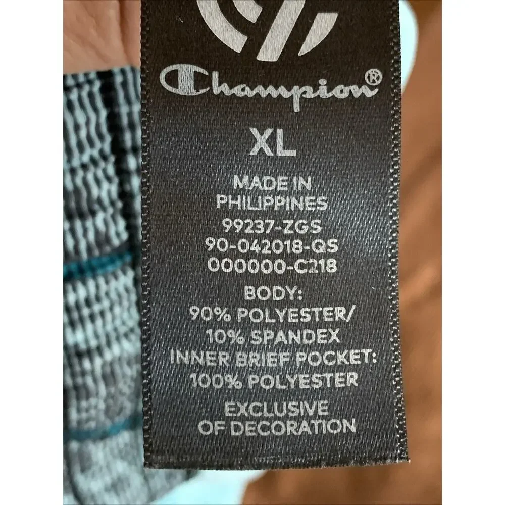 Champion Shorts Womens XLarge‎ Blue Green Elastic Waistband Brief Drawstring